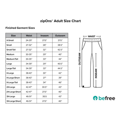 befree zipOns Adult Heavyweight Adaptive Pants